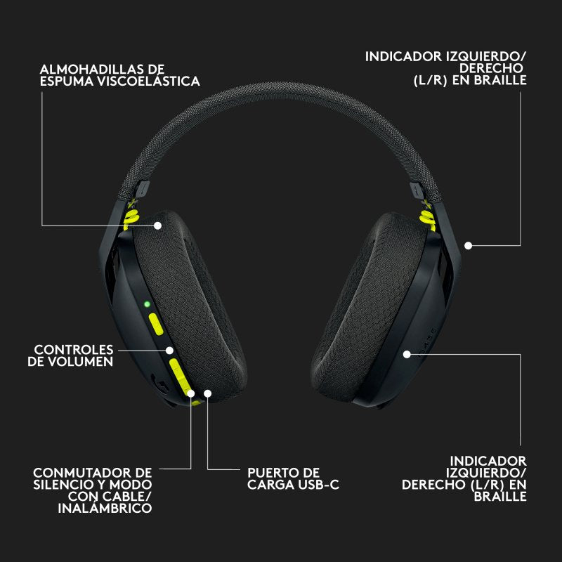 Logitech G435 LIGHTSPEED Auriculares Gaming Inalámbricos